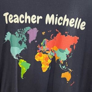 Teacher Michelle Navy blue tee-shirt,  size large